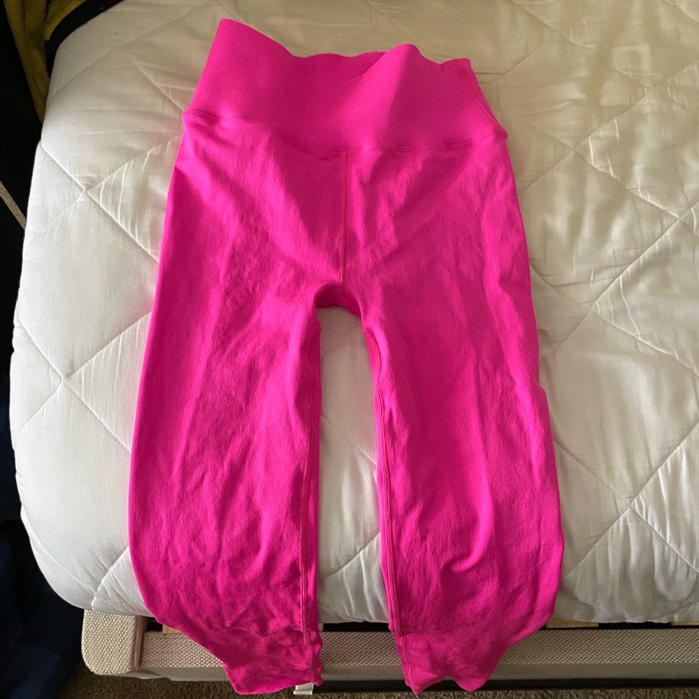 Two pairs of fabletics hot pink high waisted large leggings, perfect for workout